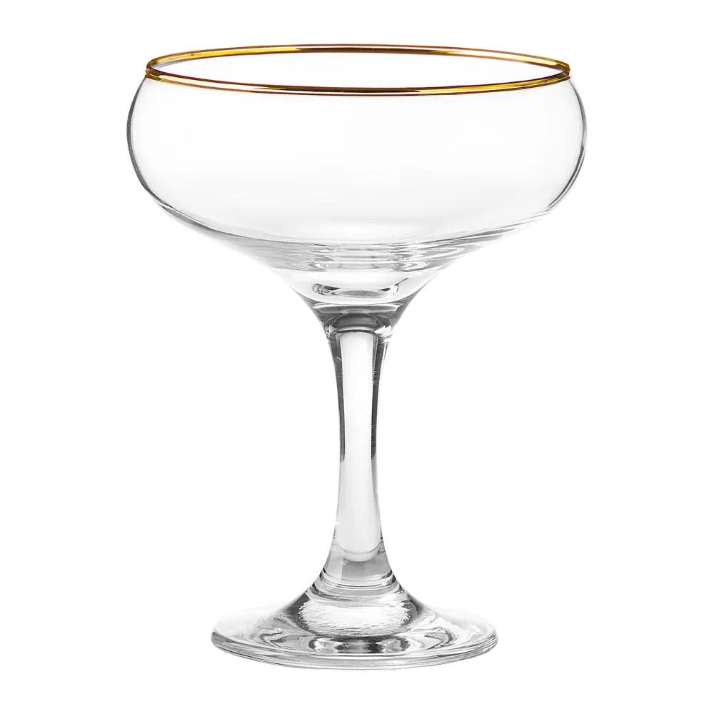 Gold Rimmed Cocktail Coupe Glass 3