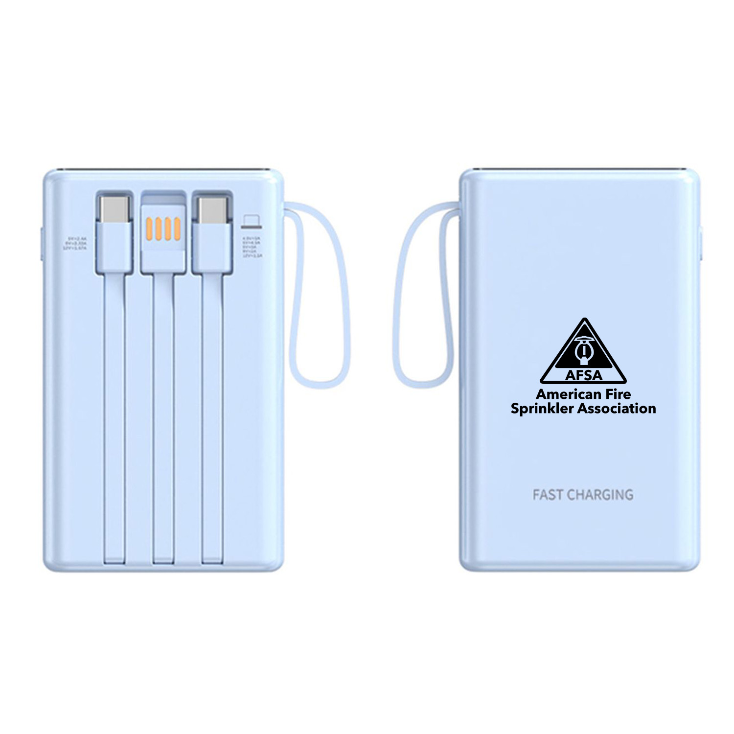 10,000 mAh Built-in Cable Fast Charging Power Bank - 18W 4
