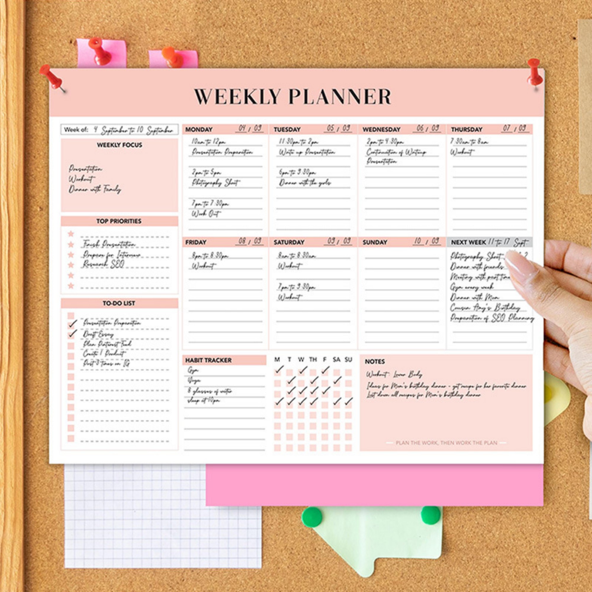 B5 52 Sheets Twin Coil Binding Weekly Planner 2