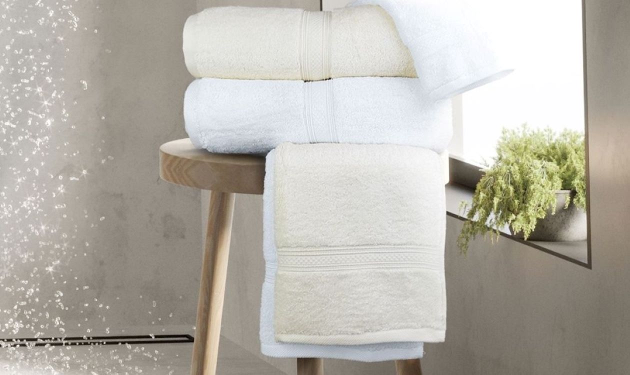Vicenza Ivory White Terry Bath Towel 1
