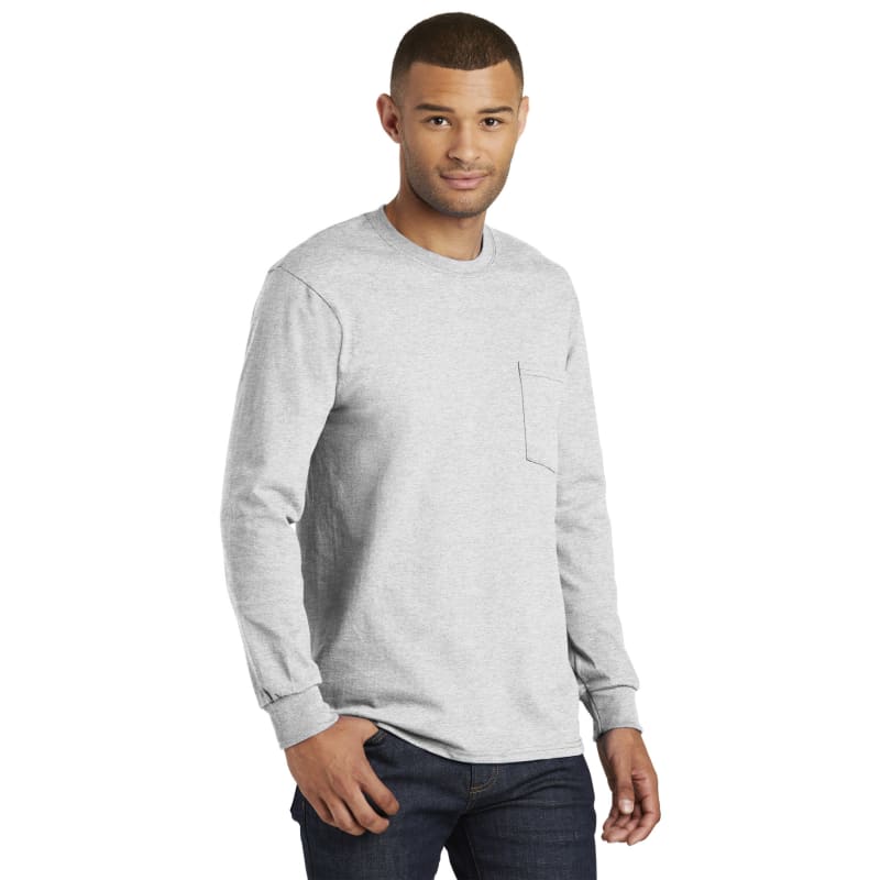 Port & Company Tall Long Sleeve Essential Pocket Tee. 6