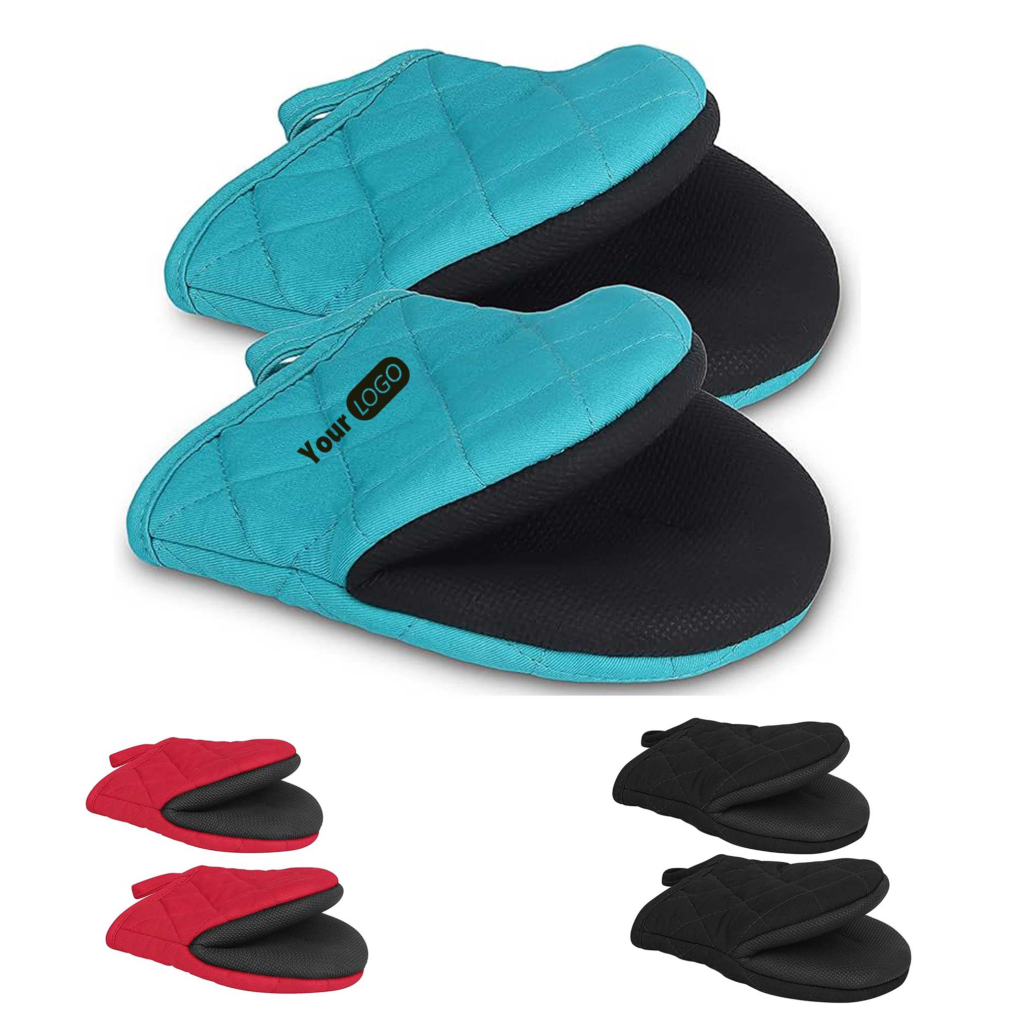 1 Pair Short Oven Mitts 1
