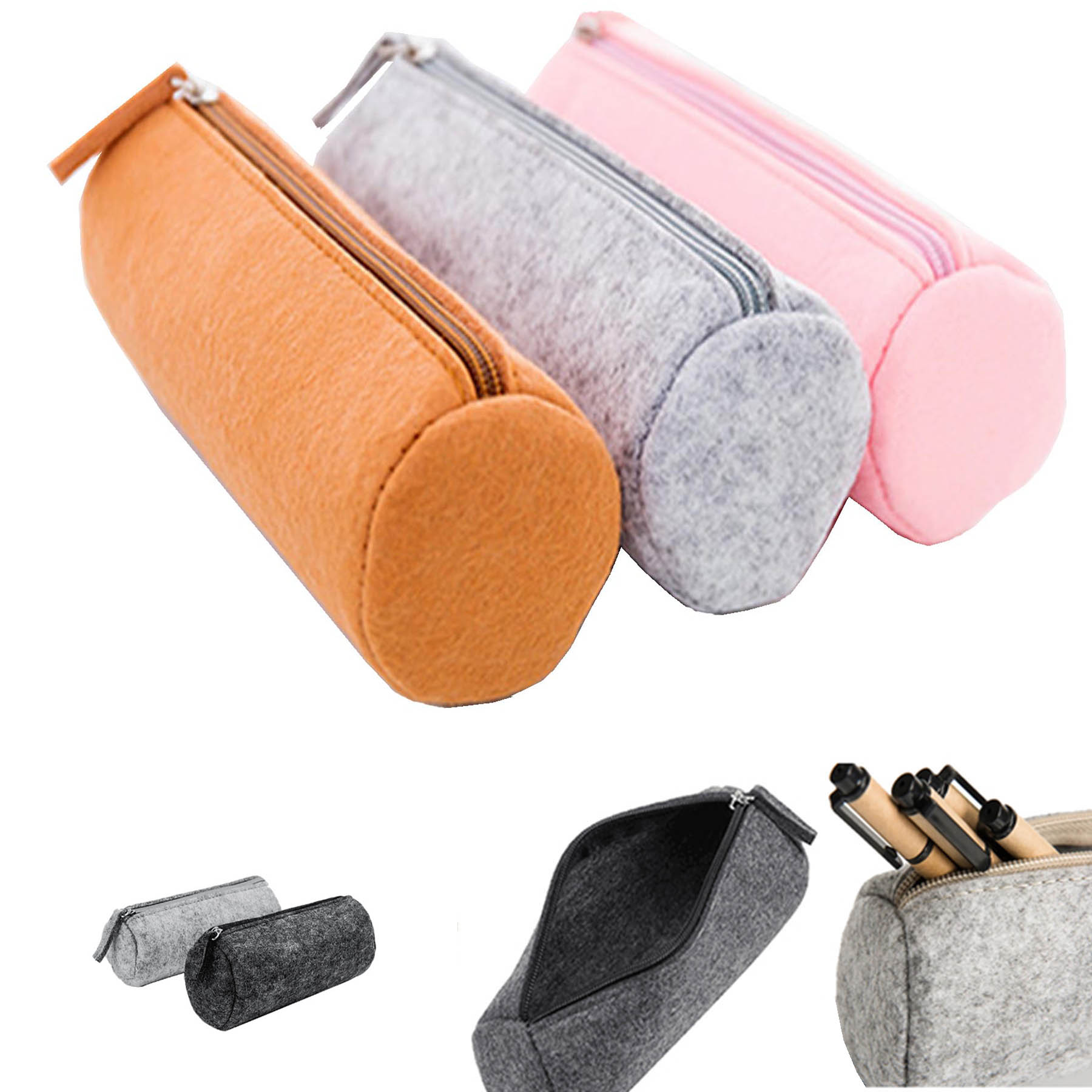 Felt Cloth Cylinder Pen Bag, Pencil Bags 2