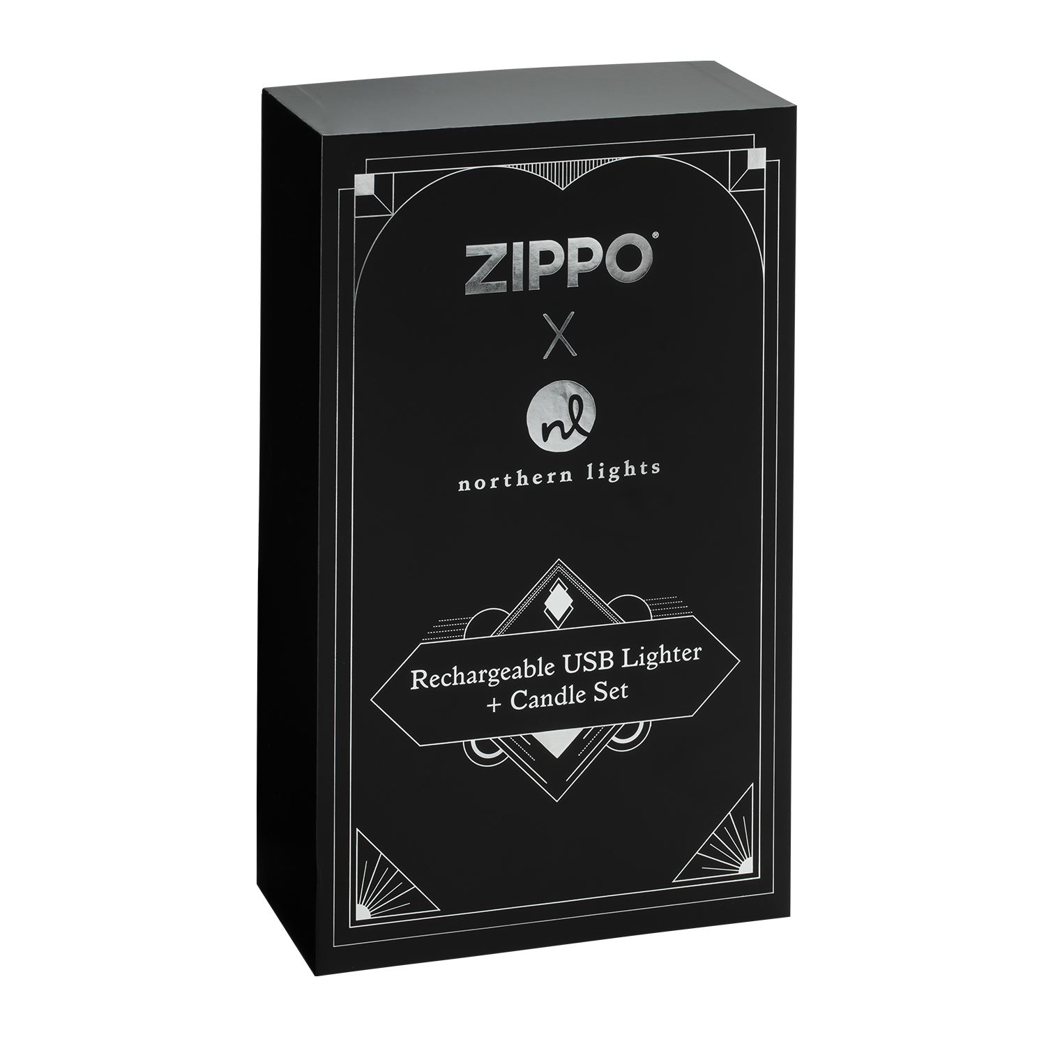 Zippo® Champagne Rechargeable Candle Lighter & 8 oz Balsam Fir Candle Gift Set 2