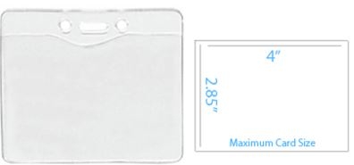 4.30" W x 3.56" H - Horizontal Clear Vinyl Badge Holder (Blank) 3
