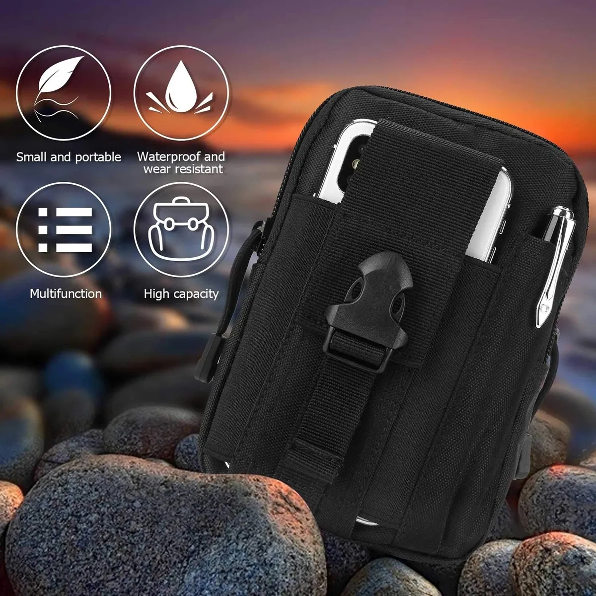 Tactical Molle Pouch with Phone Belt Clip Holder 7