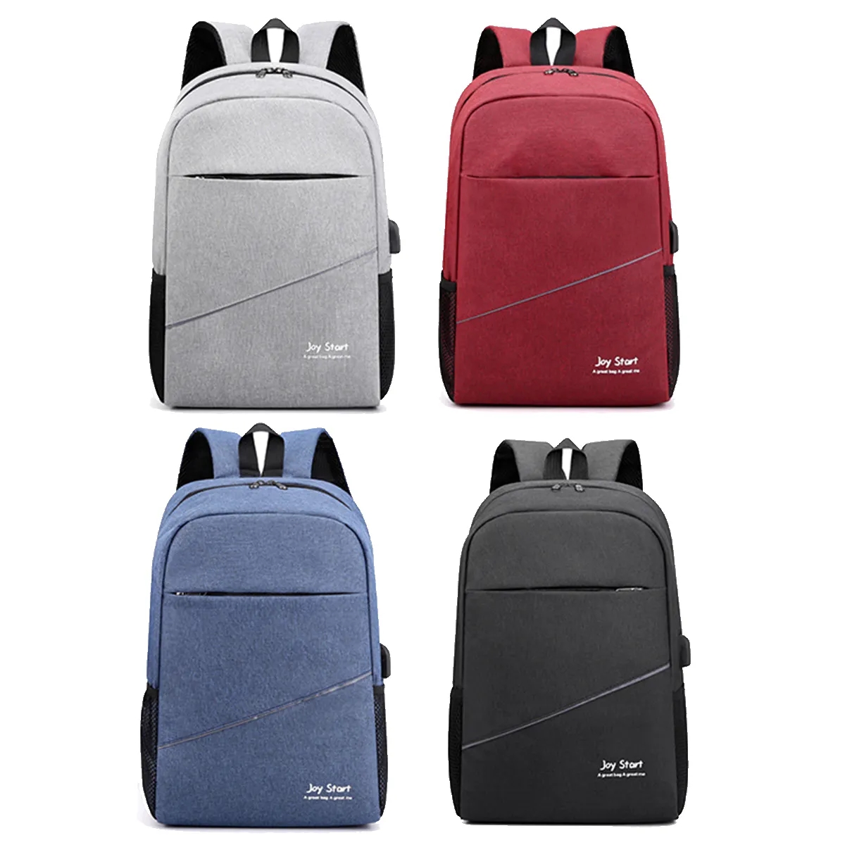 Solid Color Spacious Adjustable Shoulder Straps Backpack 4