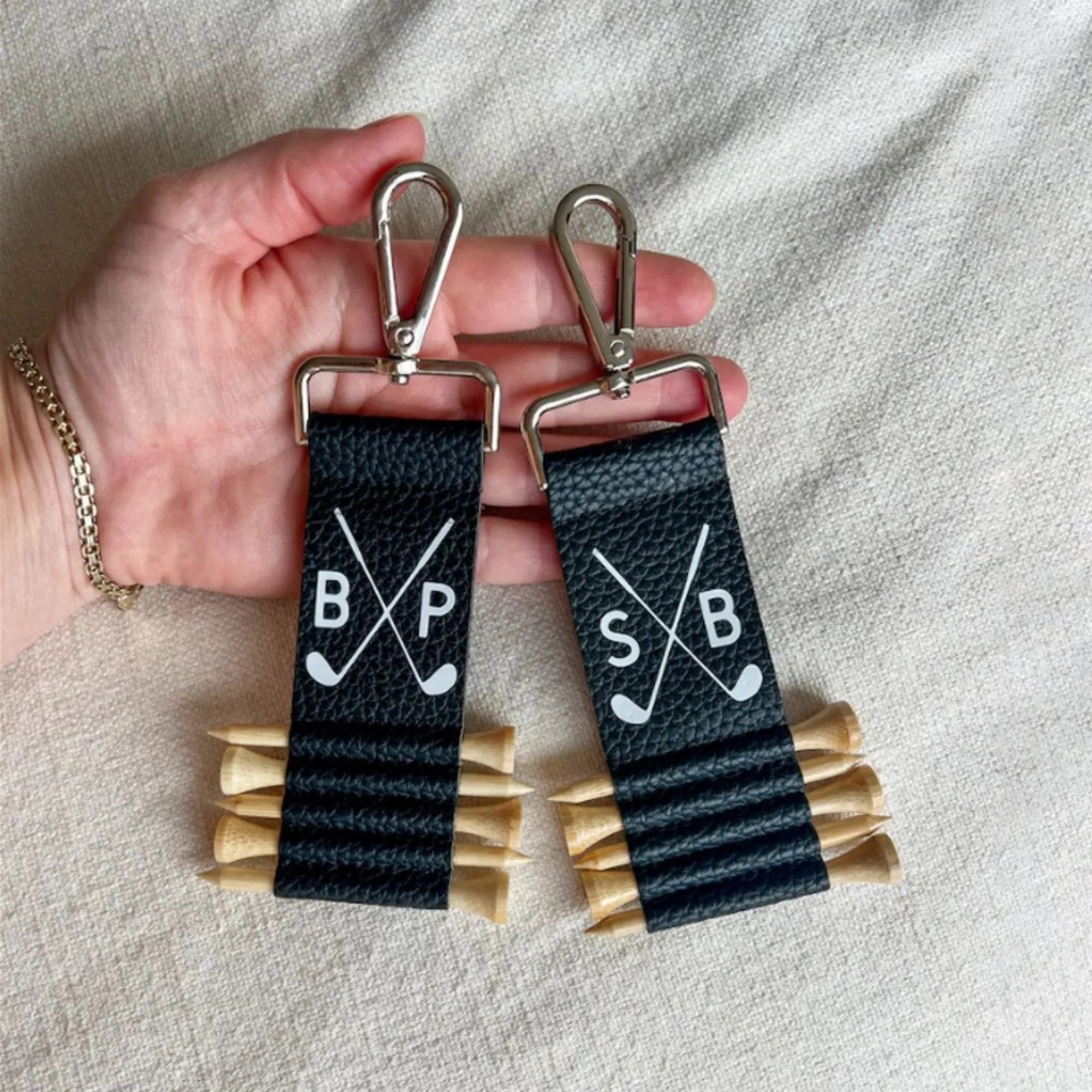 Personalized Leather Golf Tee Holder 6