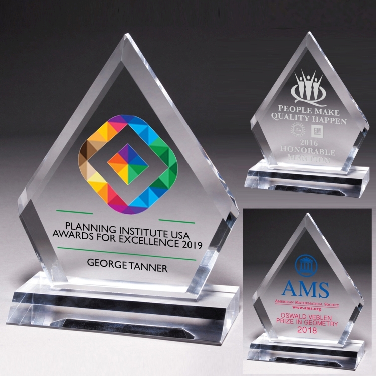 Multi-Faceted Acrylic Award - 53/4” x 7 1/2” - Laser Engraved