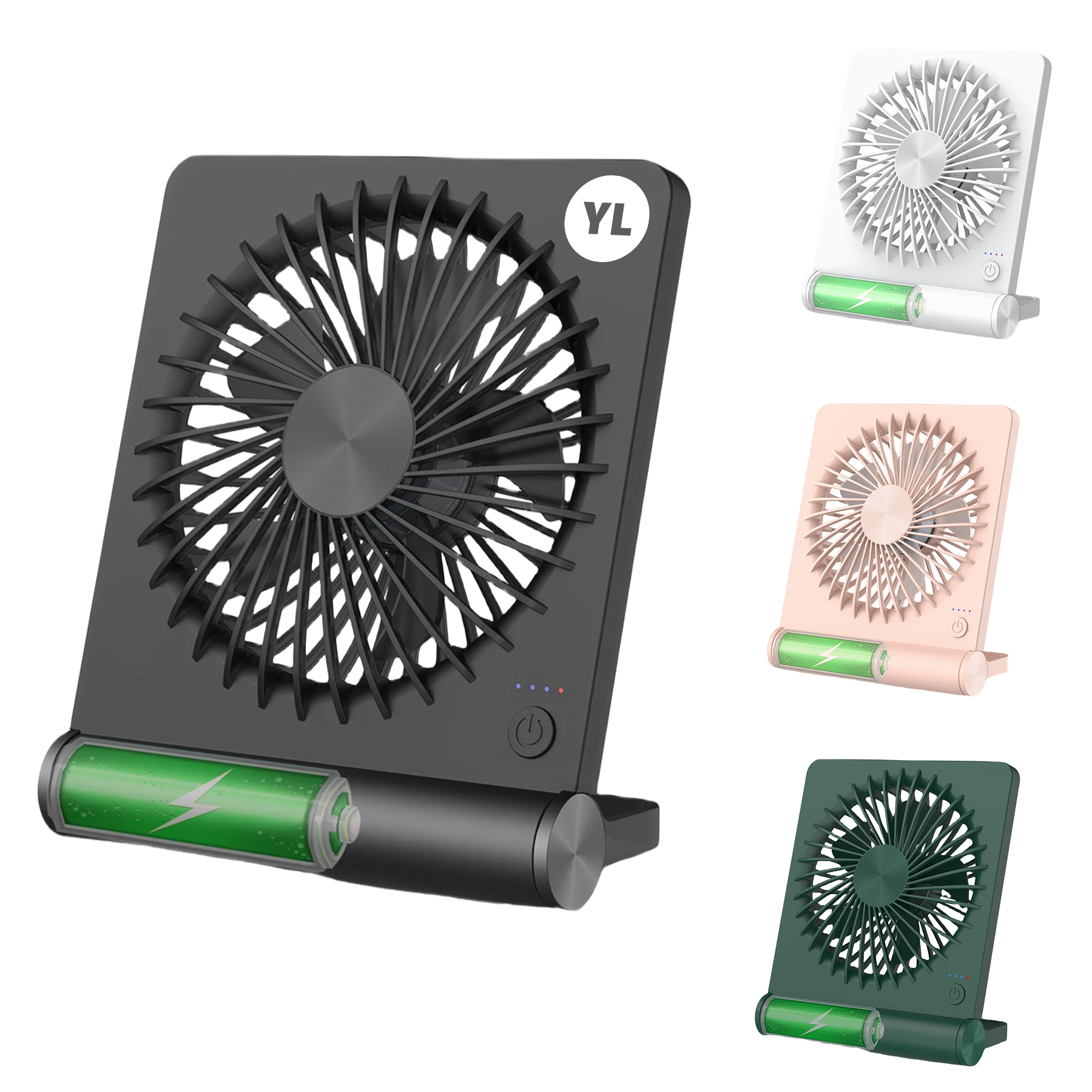 Compact Adjustable Fan - 2000mAh Rechargeable Battery 4