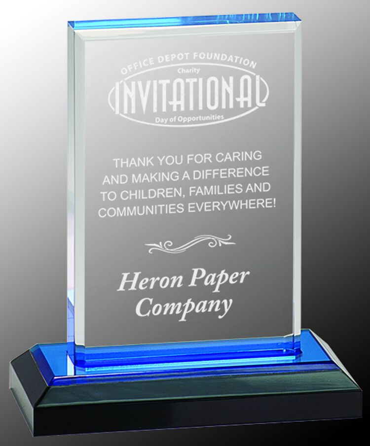 5X6 Blue Beveled Impress Acrylic Award