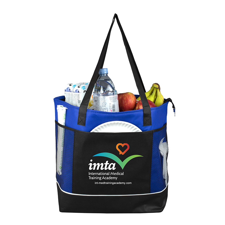 22"W x 16"H x 7 ½"Gusset - "FROST LINE" Super-Sized Insulated Zipper Cooler Tote 43