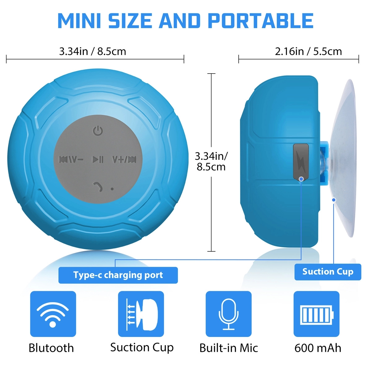 Waterproof Bluetooth Shower Speaker 10
