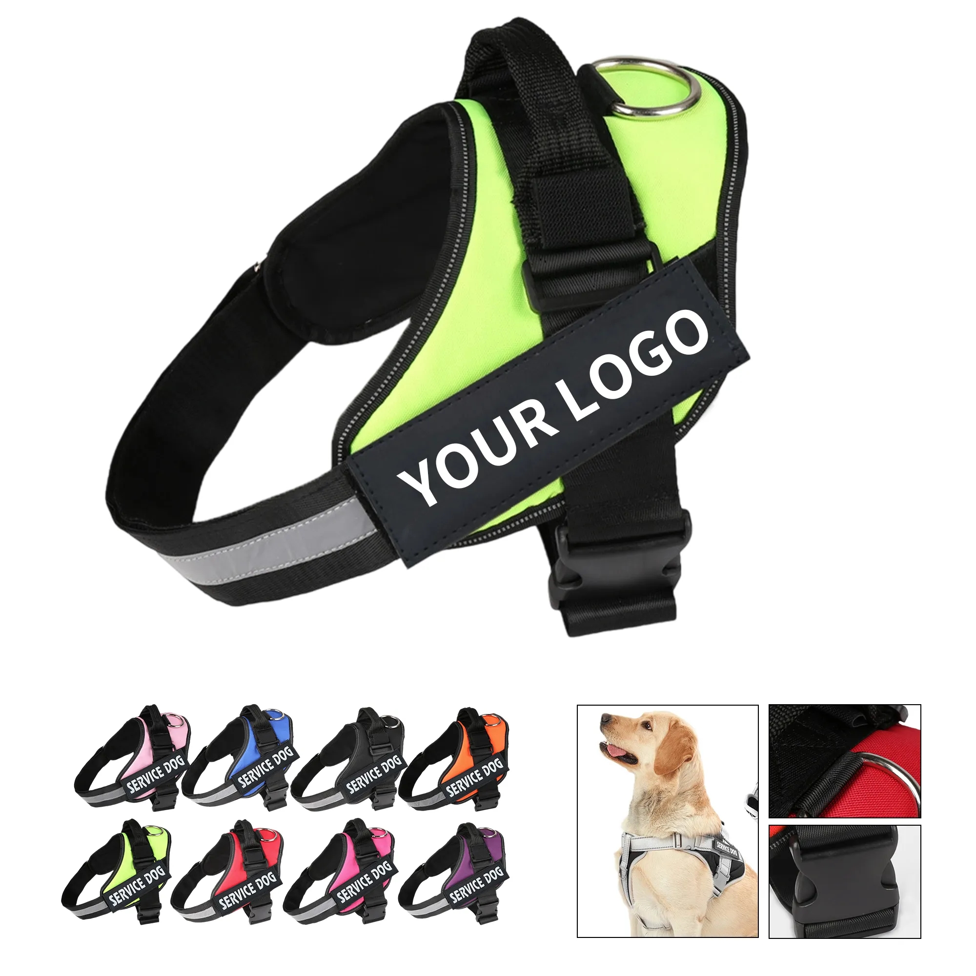 Oxford Cloth Dog Harness with Reflective Strips 2