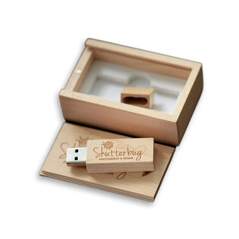 Rectangle Wood USB Drive in Personalized Wooden Gift Box 6
