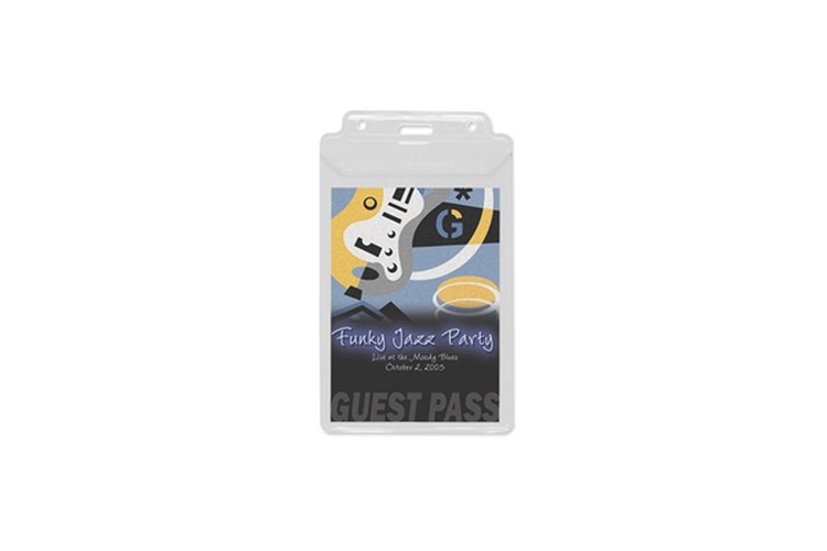 3.88" W x 6.63" H - Vertical Clear Vinyl Badge Holder (Blank) 1