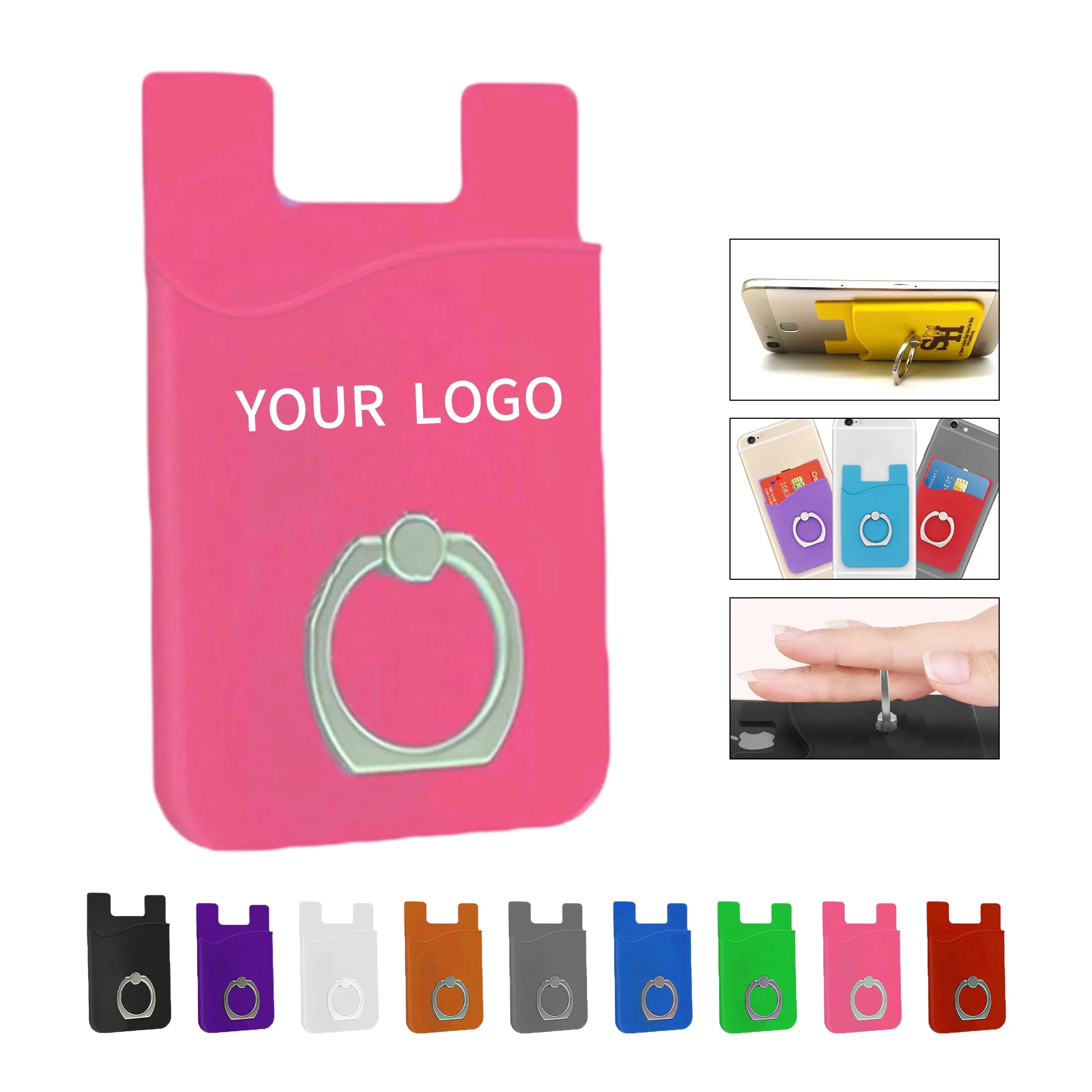 Silicone Phone Wallet with Grip Ring 4