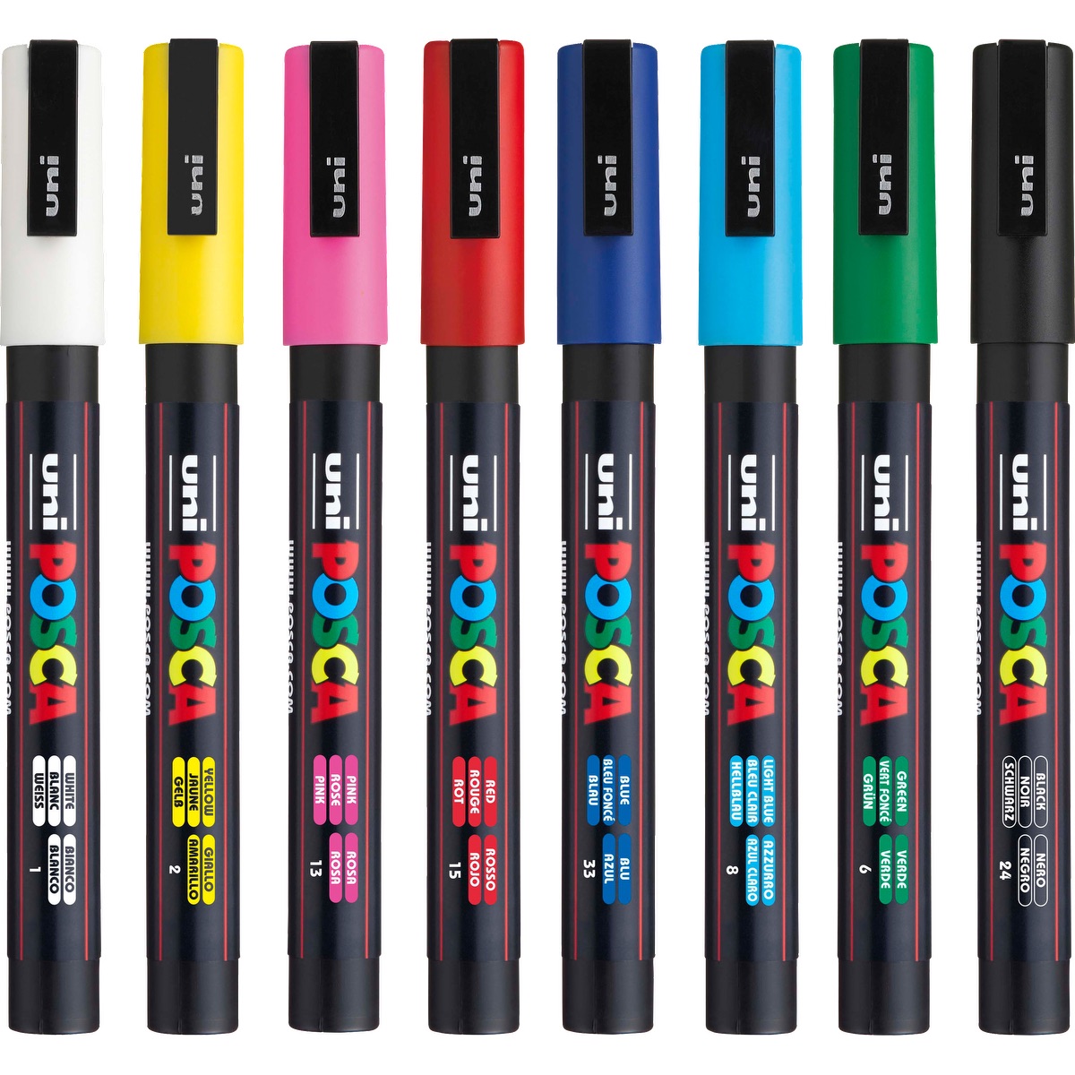POSCA 8 Piece Basic Marker Set with Bag - Fine 43