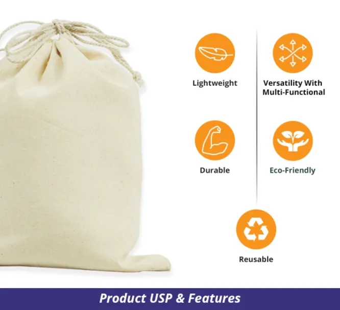 Canvas Drawstring Bags - Non Printed 3