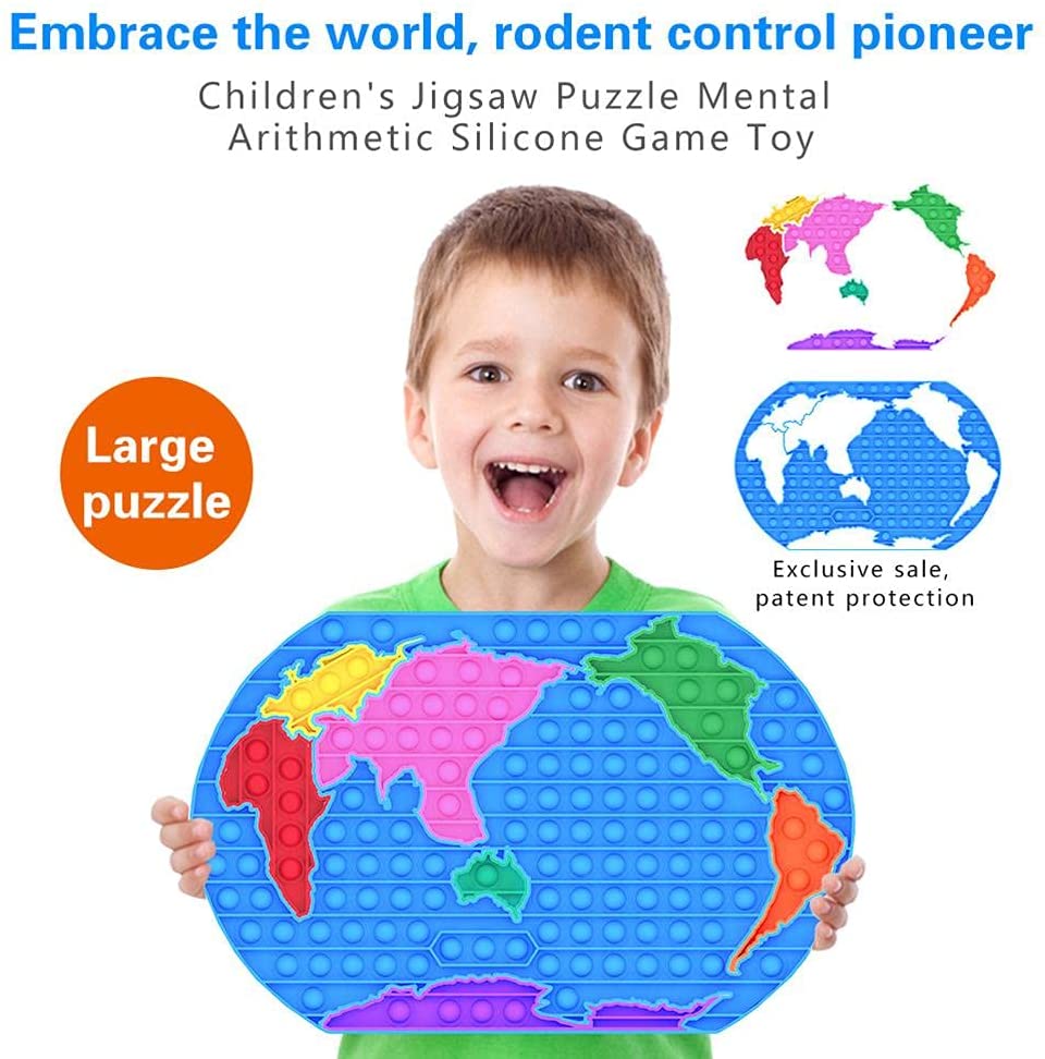 Push Pop Bubble Fidget Toy for Adults and Children (World Map) 4