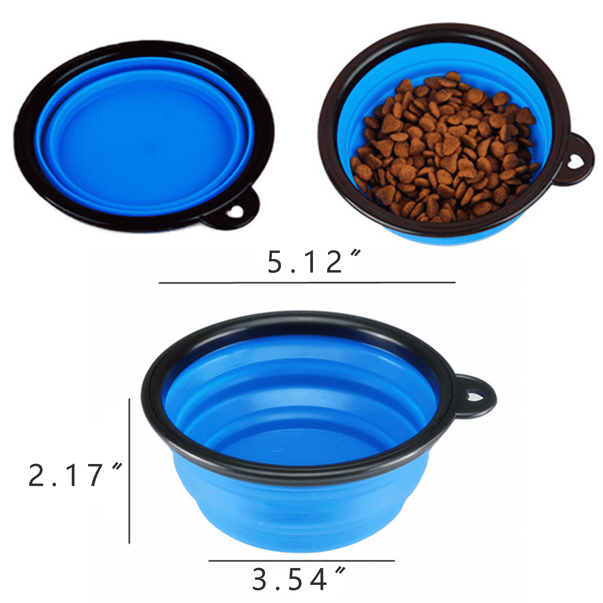 Foldable Silicone Dog Bowl with Carabiner 2