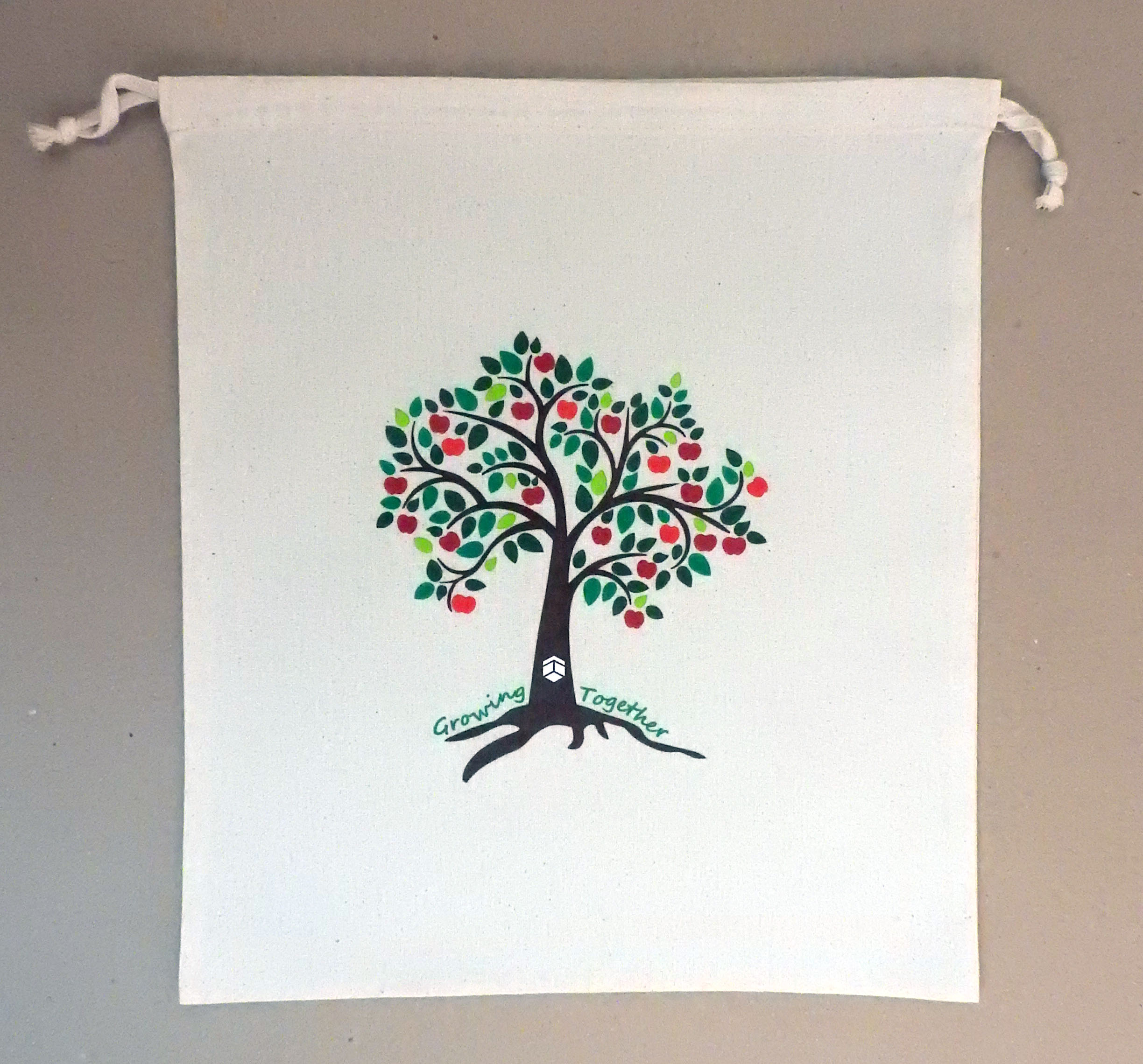 Weedy 100% Natural Cotton Drawstring Bag 12x14" 2
