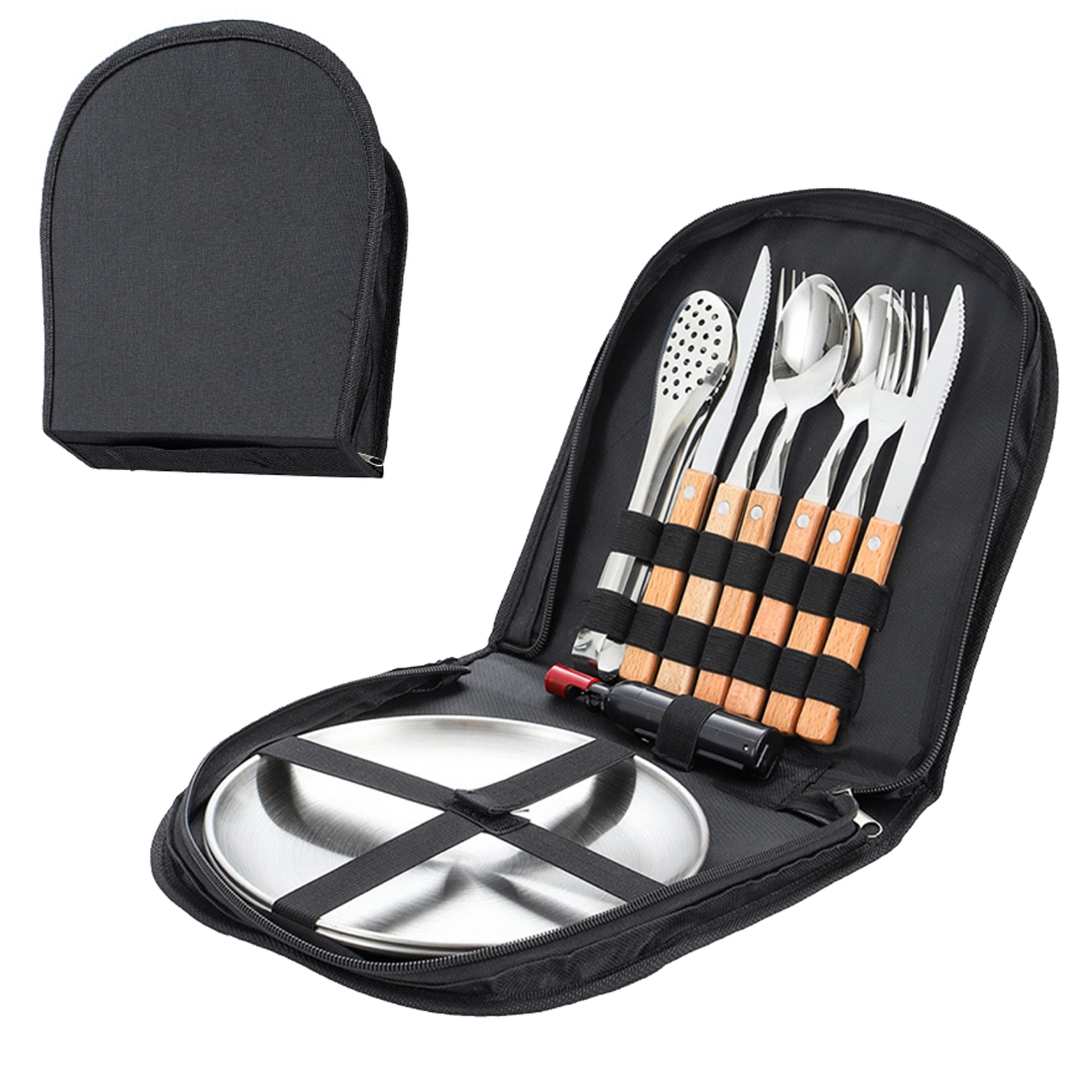 Camping Stainless Steel Two-Person Utensil Set 6