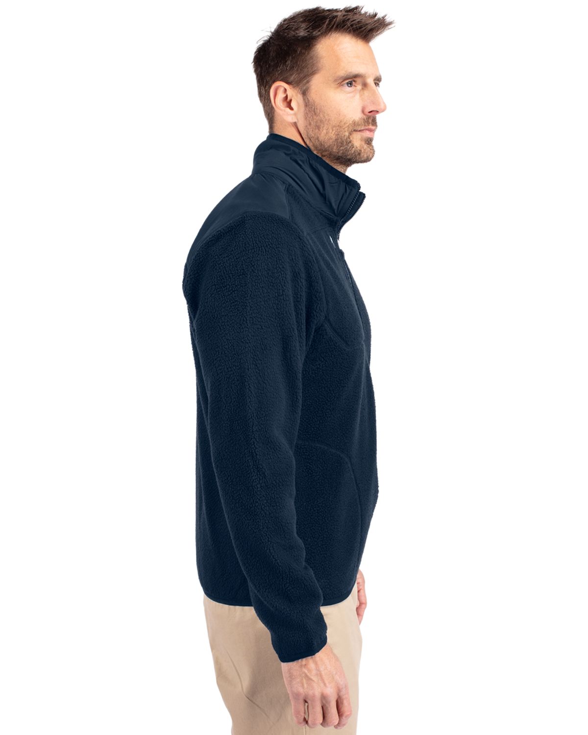 Cutter & Buck Cascade Epic Comfort Recycled Sherpa Fleece Mens Big & Tall Full Zip Jacket Big & Tall 10