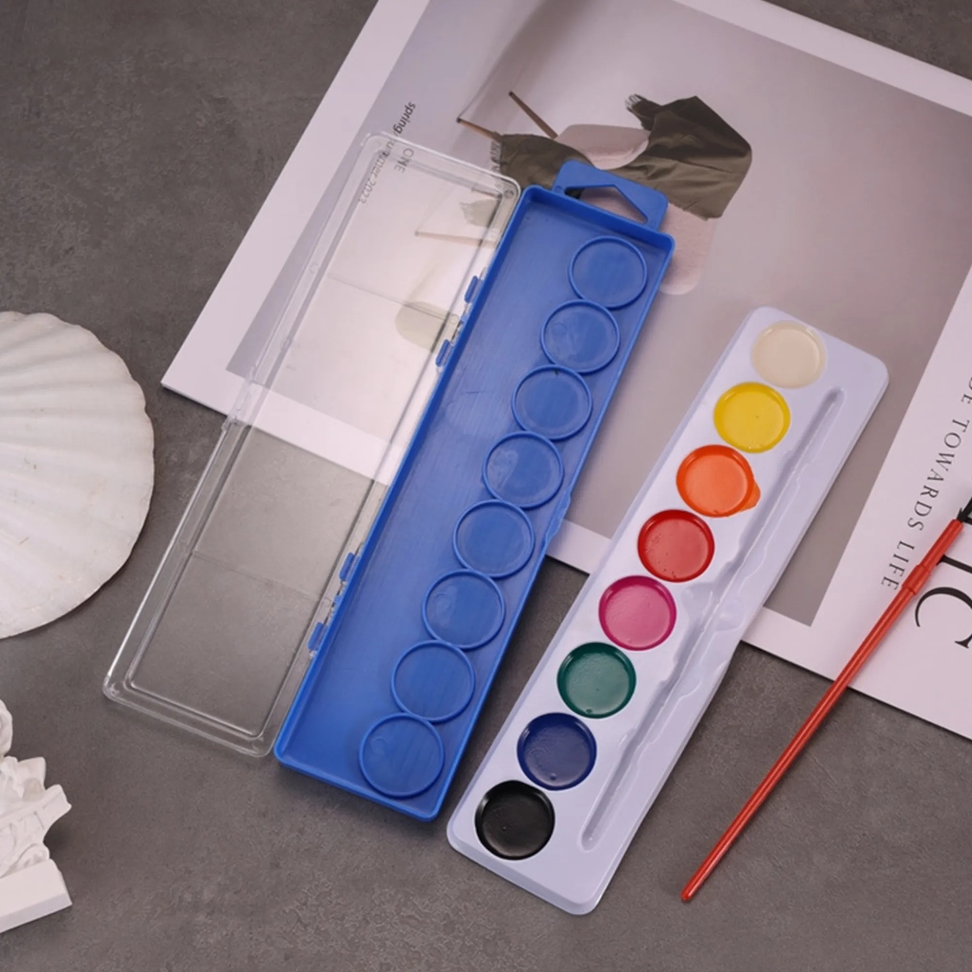8-Color Solid Watercolor Paint Set For Kids 6