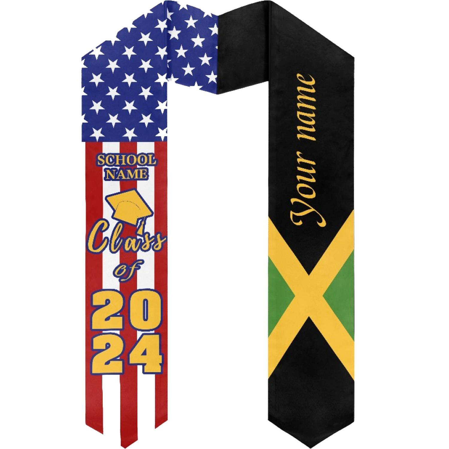 37" Custom Wearproof Graduation Stole Sash w/ Name & Photo 5