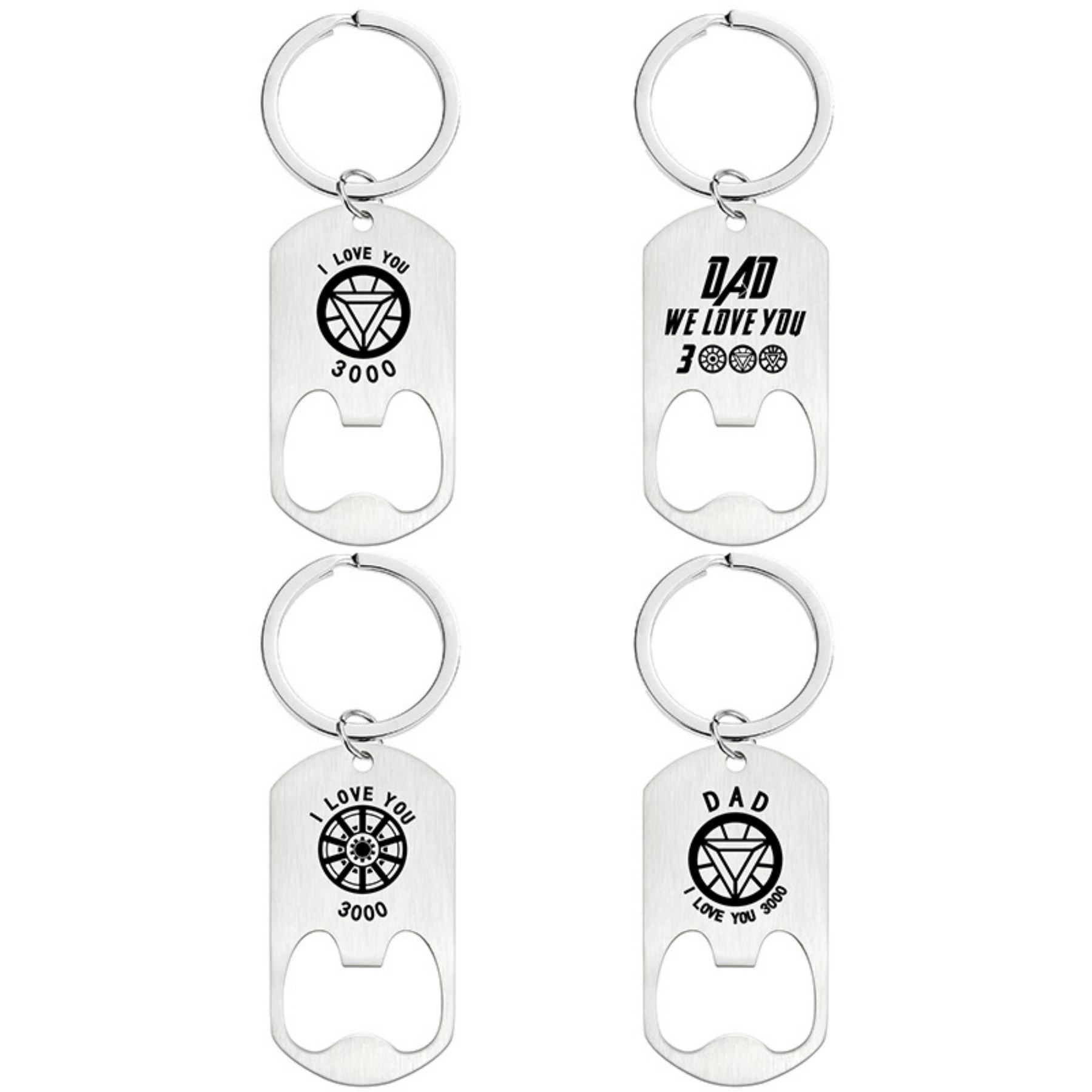Father's Day Bottle Opener Key Chain Keg Ring Metal 2
