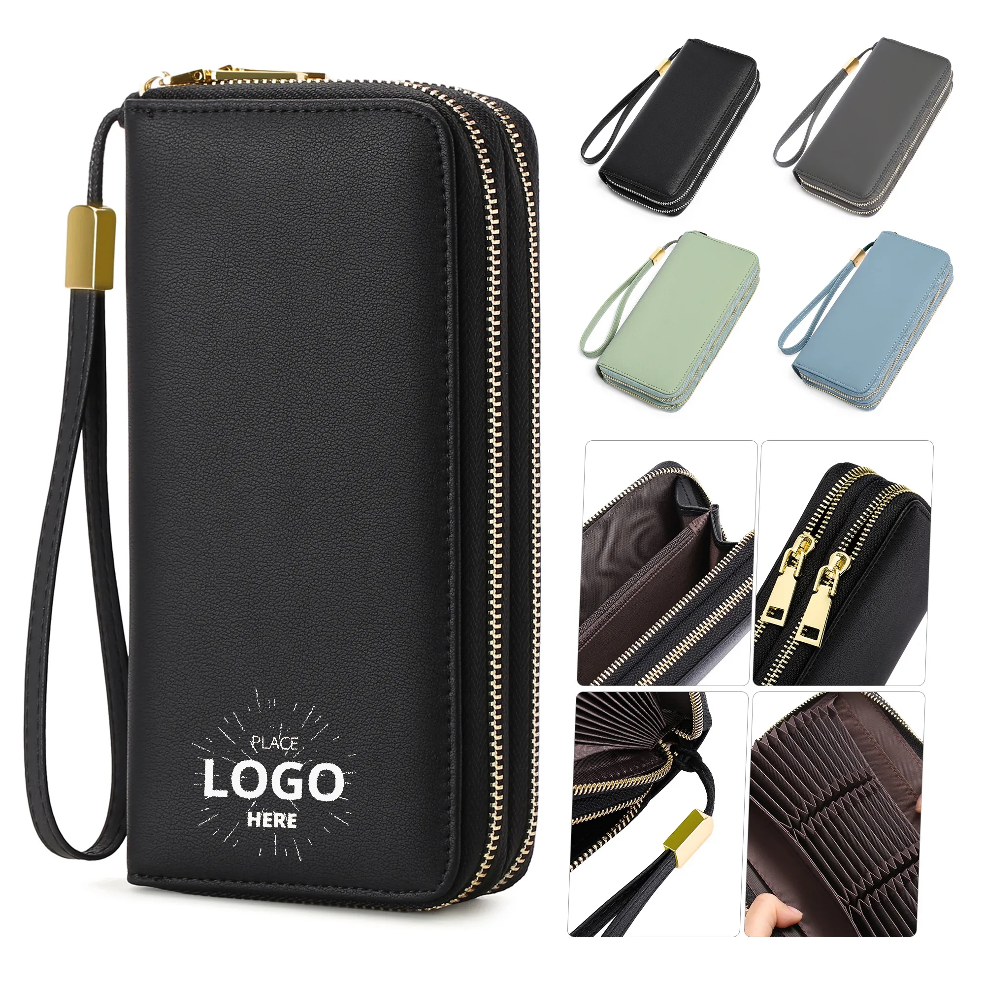 Double Zip Leather Ladies Wallet 2