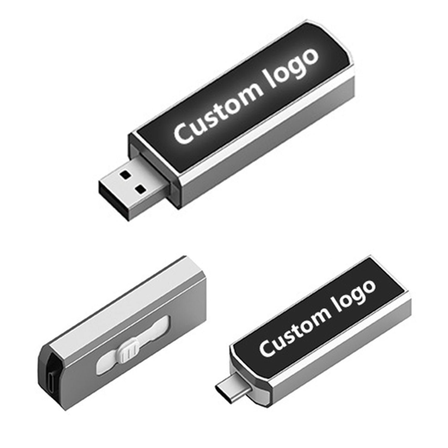 Light Up Dual USB Flash Drive with OTG USB-C 6