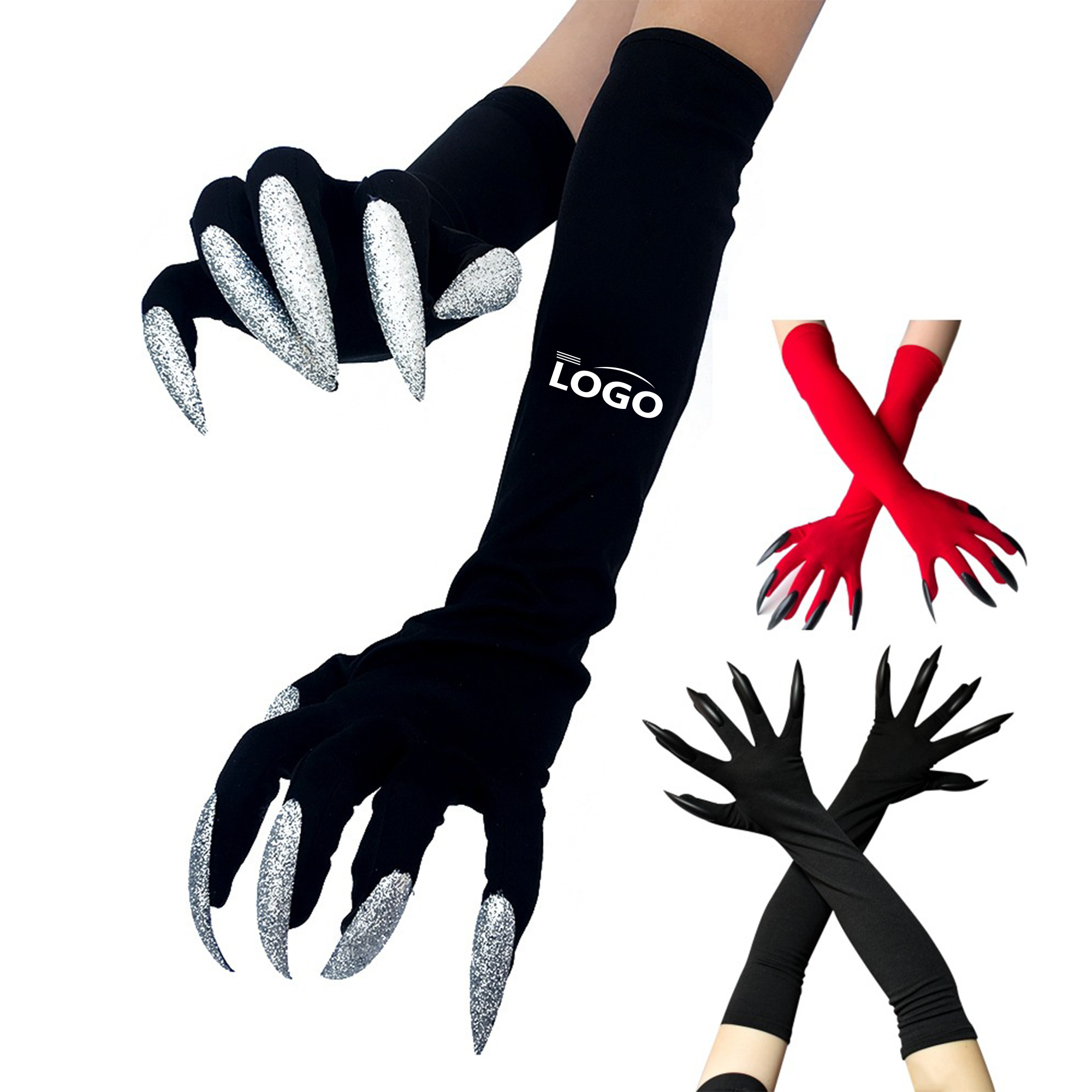 Halloween witch long nail gloves 3