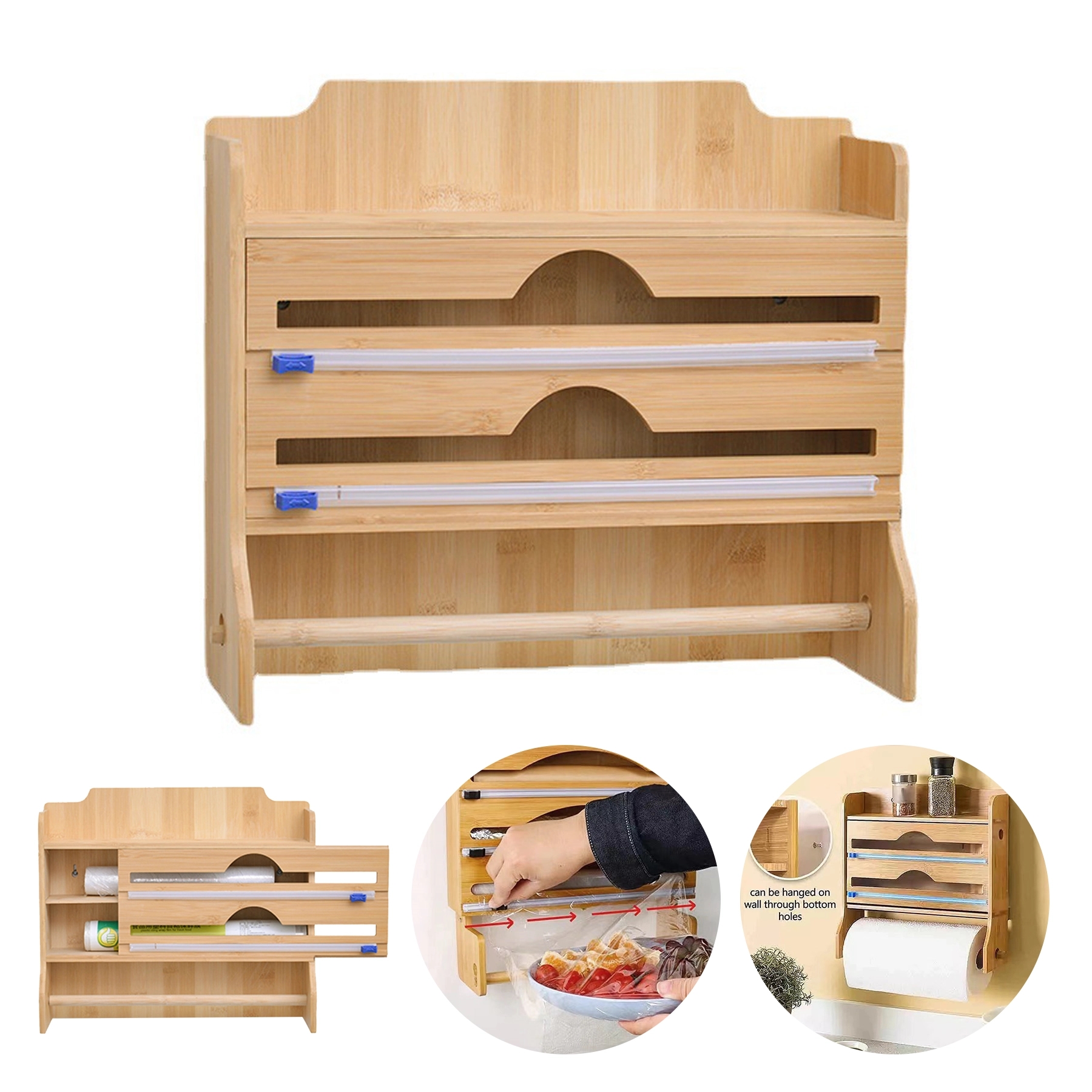 Bamboo And Wood Preservation Bag Cutting Box Kitchen Rack 2