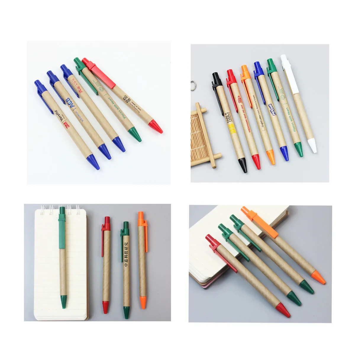 10 Pack Kraft Paper Ballpoint Pens 3