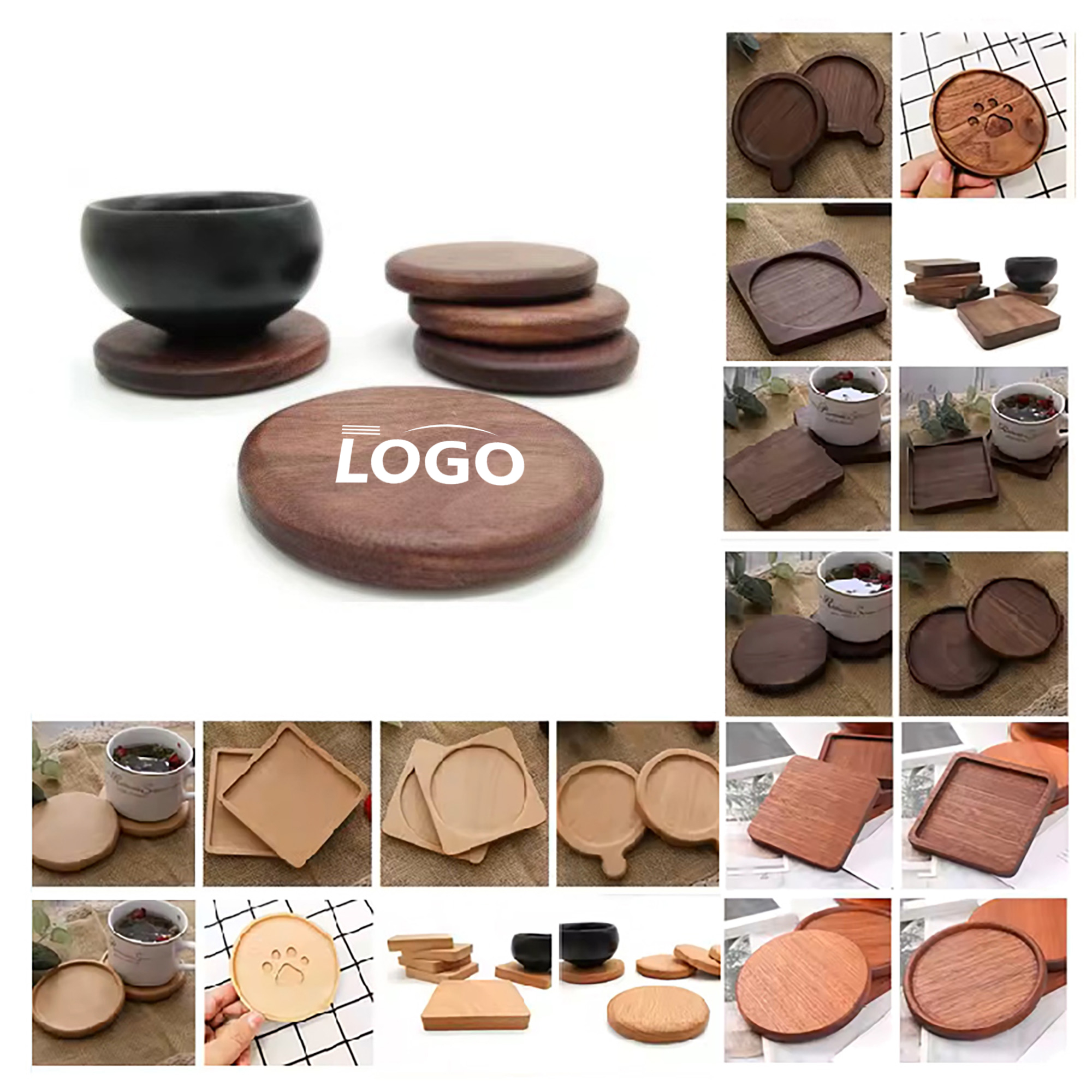Wooden Coaster with Lip 2