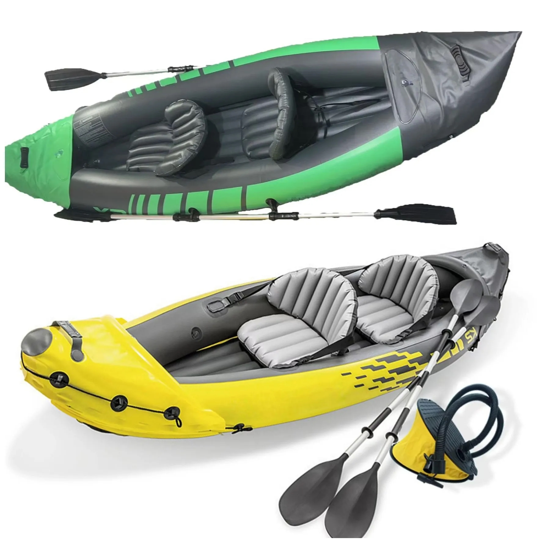 2 Man Inflatable Canoe & Kayak With Aluminum Oars 2