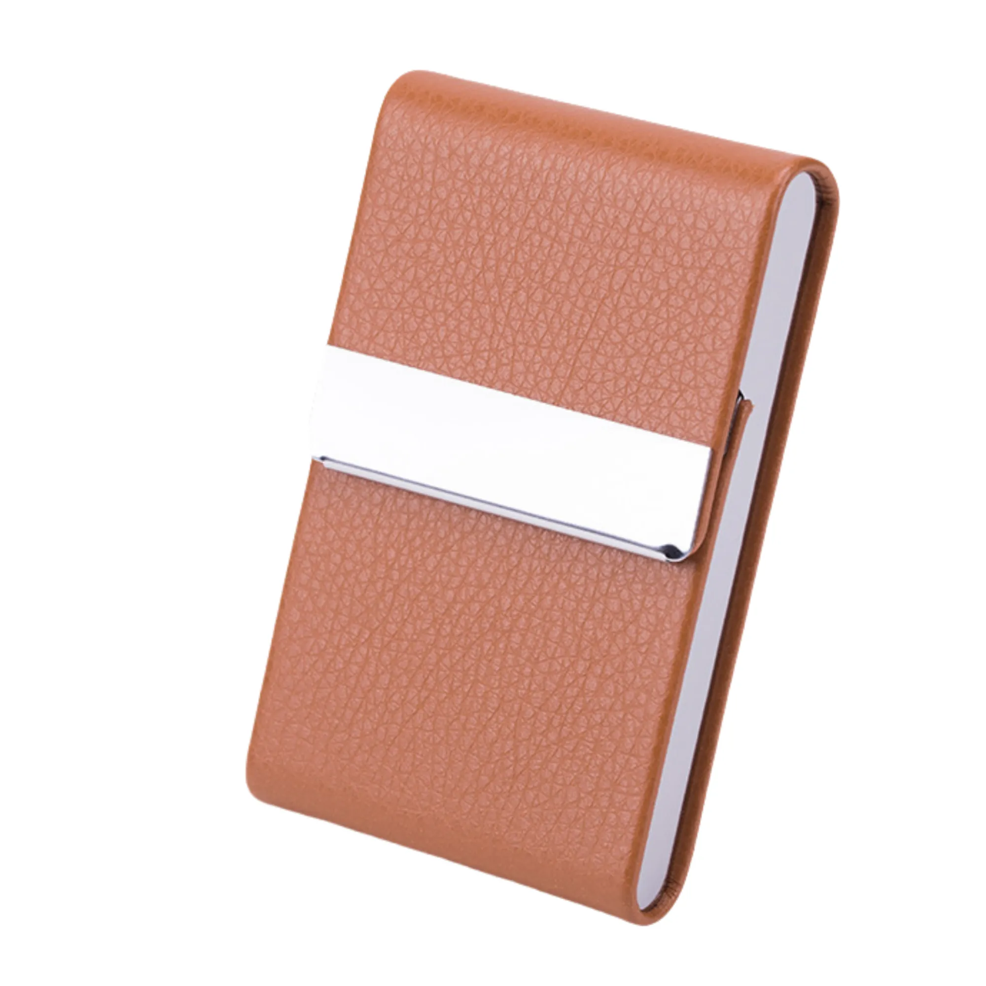 Stainless Steel PU Leather Card Case With Magnetic Closure 11