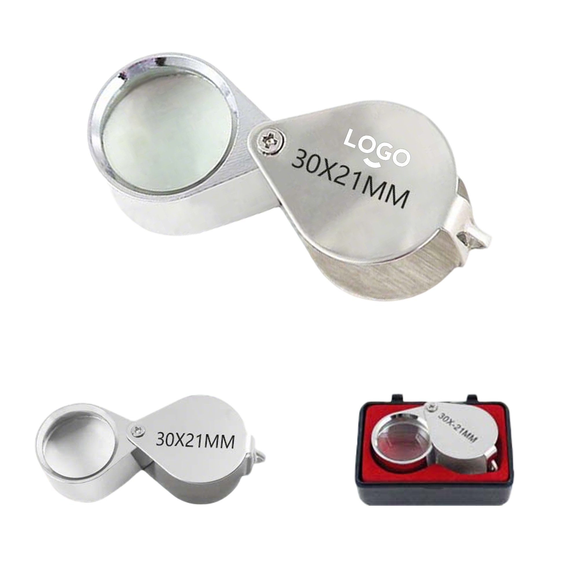 MOQ20 30X Metal Folding J Pocket Jewelry Eye Loupe 2