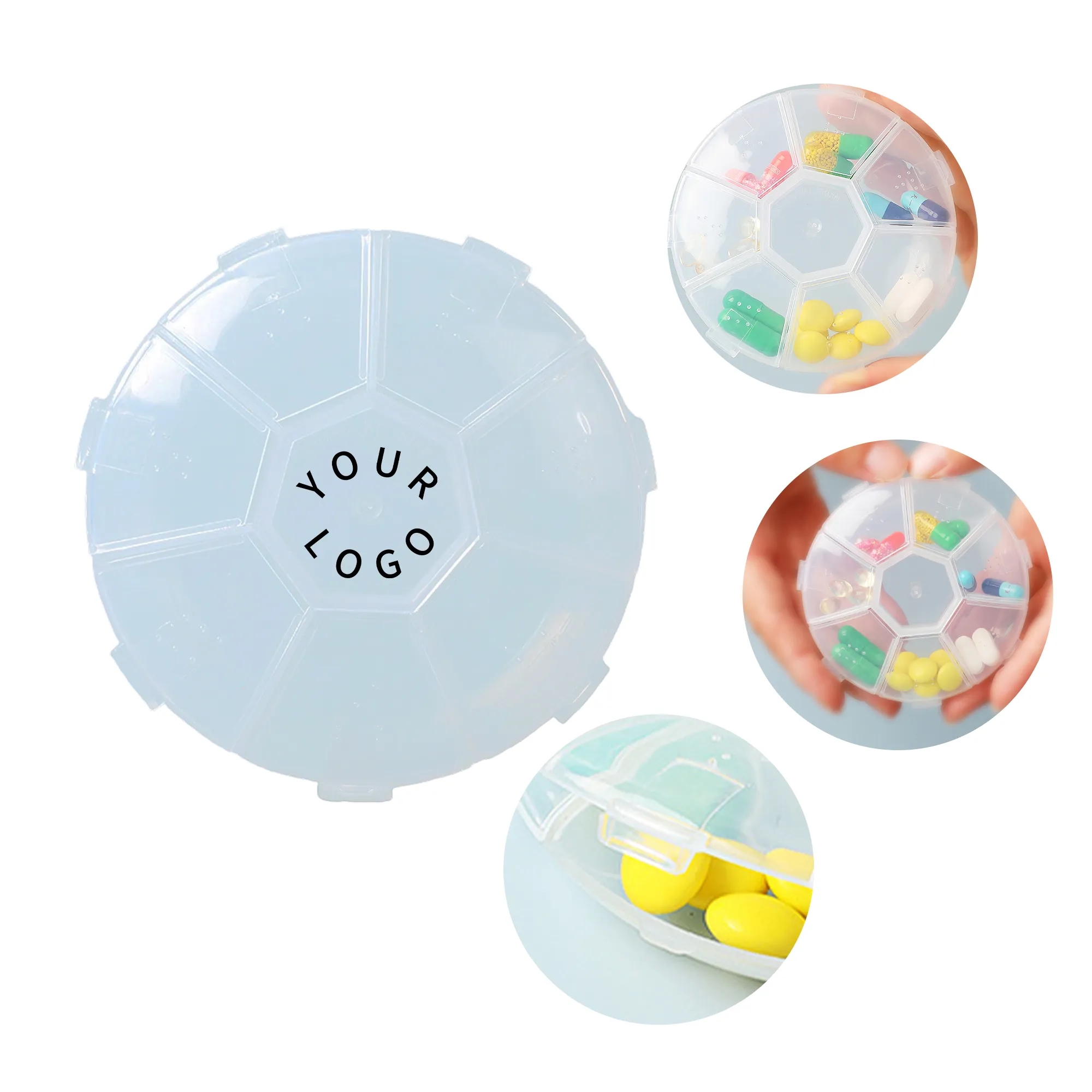 Round 7 Day Pill Organizer with Braille Markings 4