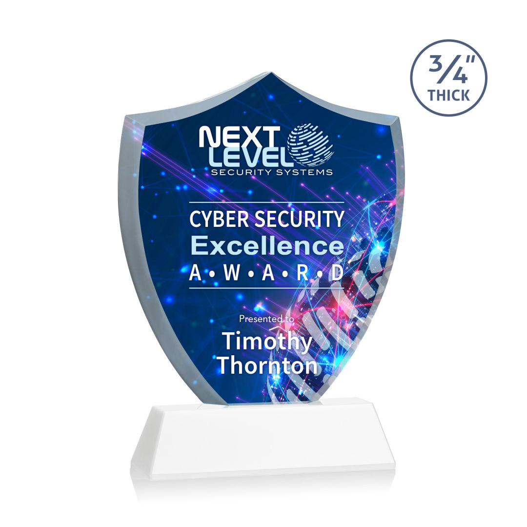 Scudo Shield VividPrint™ Award on Newhaven - White