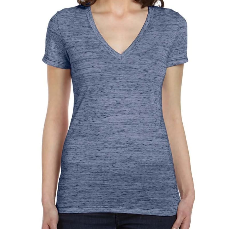 Bella Ladies Jersey Short-Sleeve Deep V-Neck T-Shirt 8