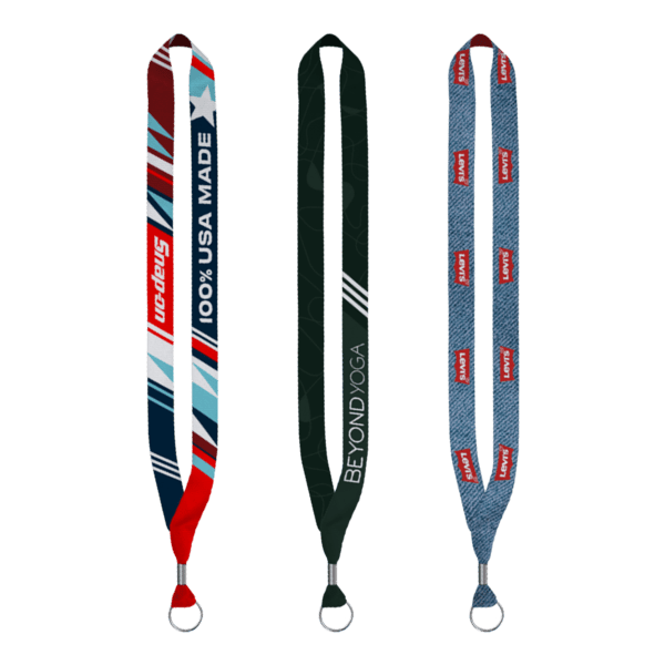 USA Made 0.75" Dye-Sublimated Lanyard with Zinc Crimp & Zinc Split-Ring 19