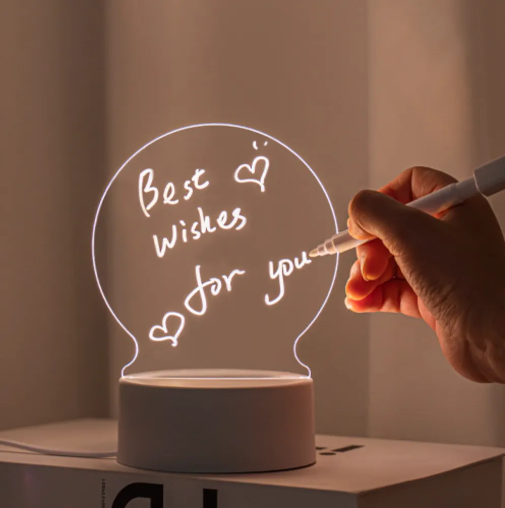 Acrylic Led Night Light Message Note Board 5