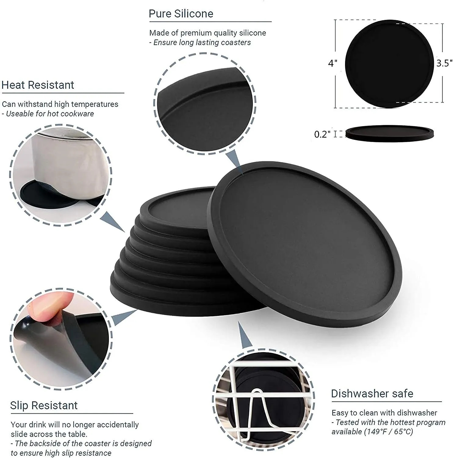 Custom Durable Personalized Unique Reusable Silicone Coaster 3