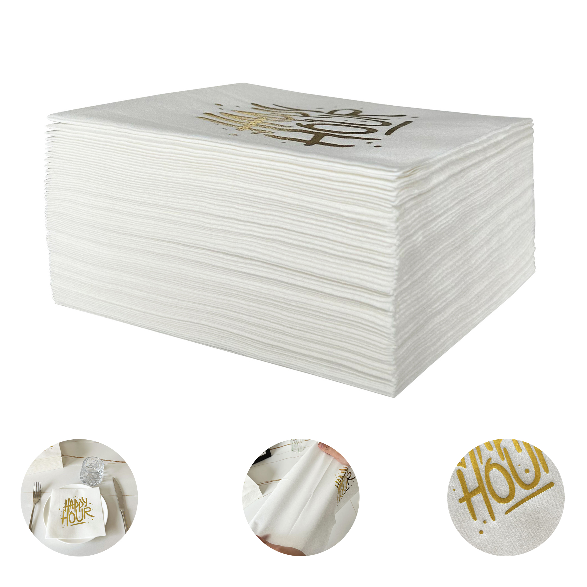 Gold Foil Dust-Free Napkins 12x12in 2