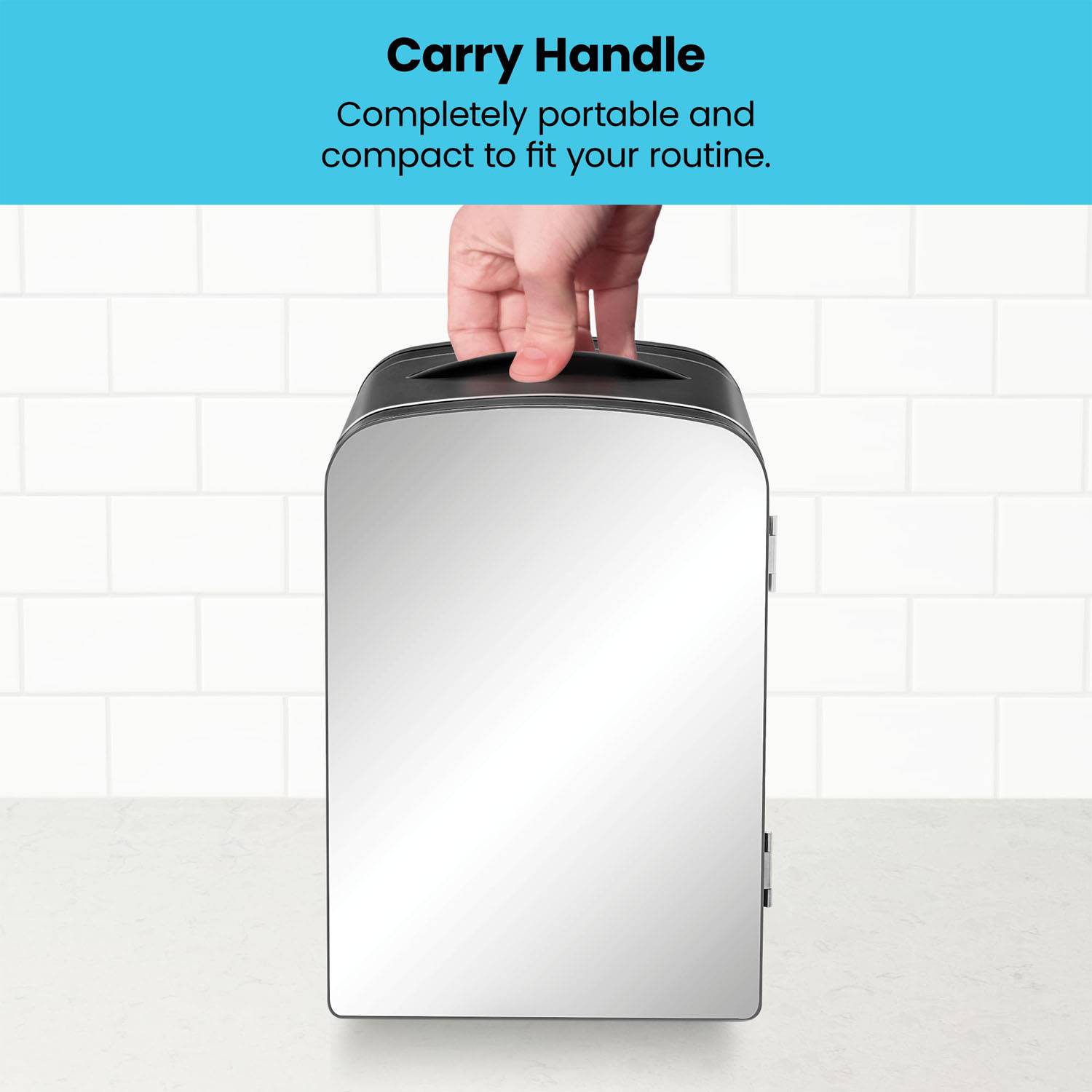 4L Portable Mini Mirrored Multi-Function Fridge 5