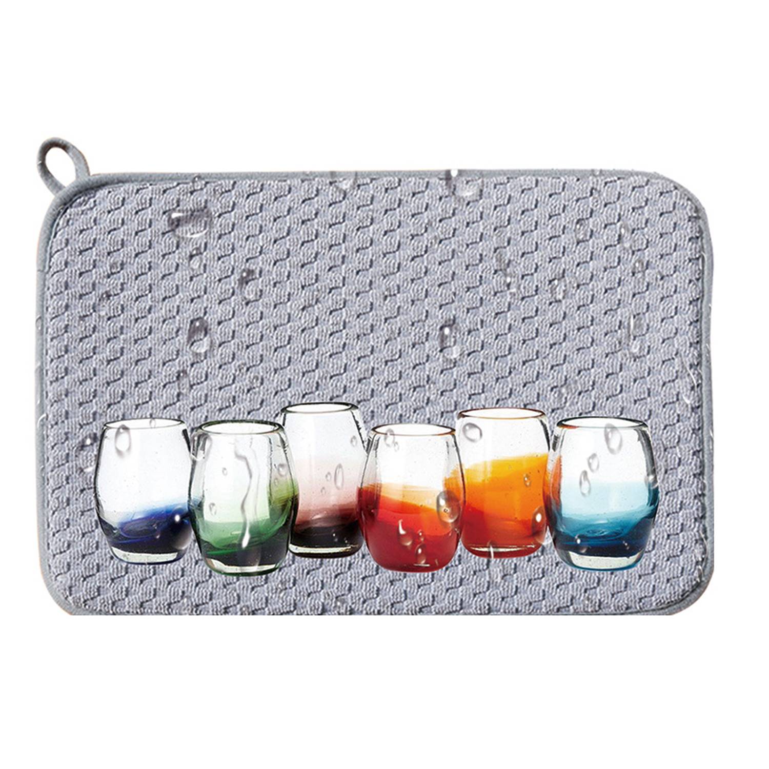 Ultra Absorbent Reversible Microfiber Polyester Dish Mat 4