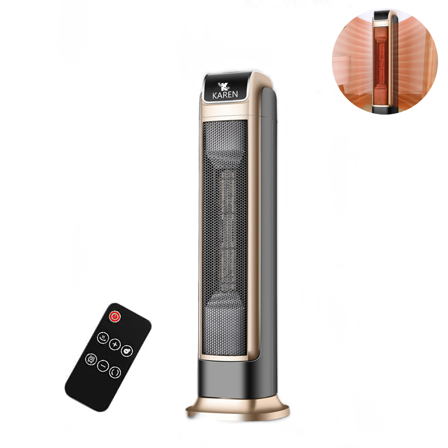 Portable Remote Control Bedroom Electric Heater 2